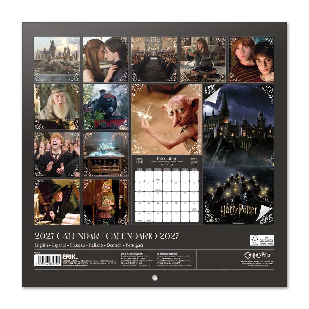Grupo Erik Harry Potter - Films 2027 30X30 Calendar - Multicolours